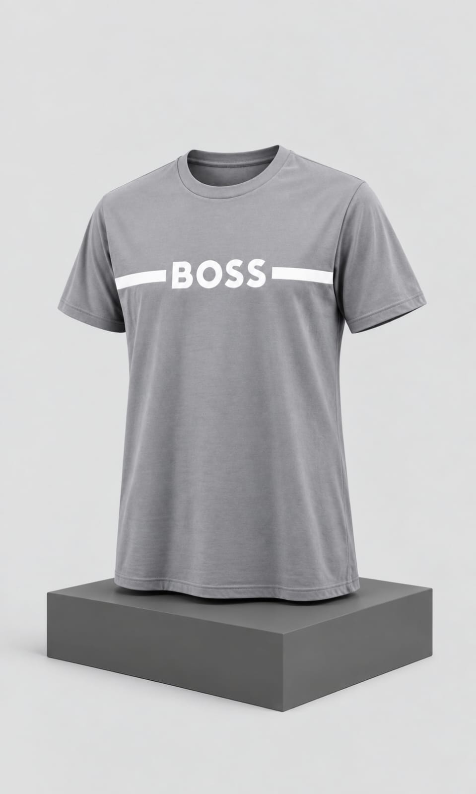 Playera BOSS para Hombre Gris de Manga Corta