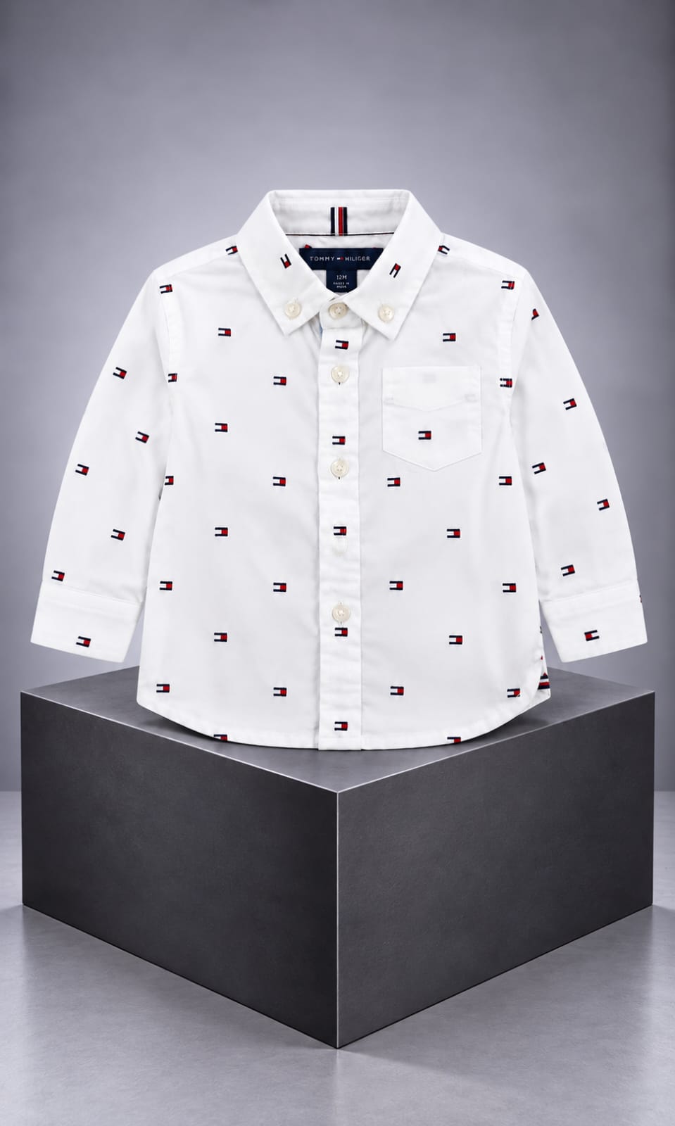Camisa de manga larga para bebé de 12 meses en blanco – Tommy Hilfiger