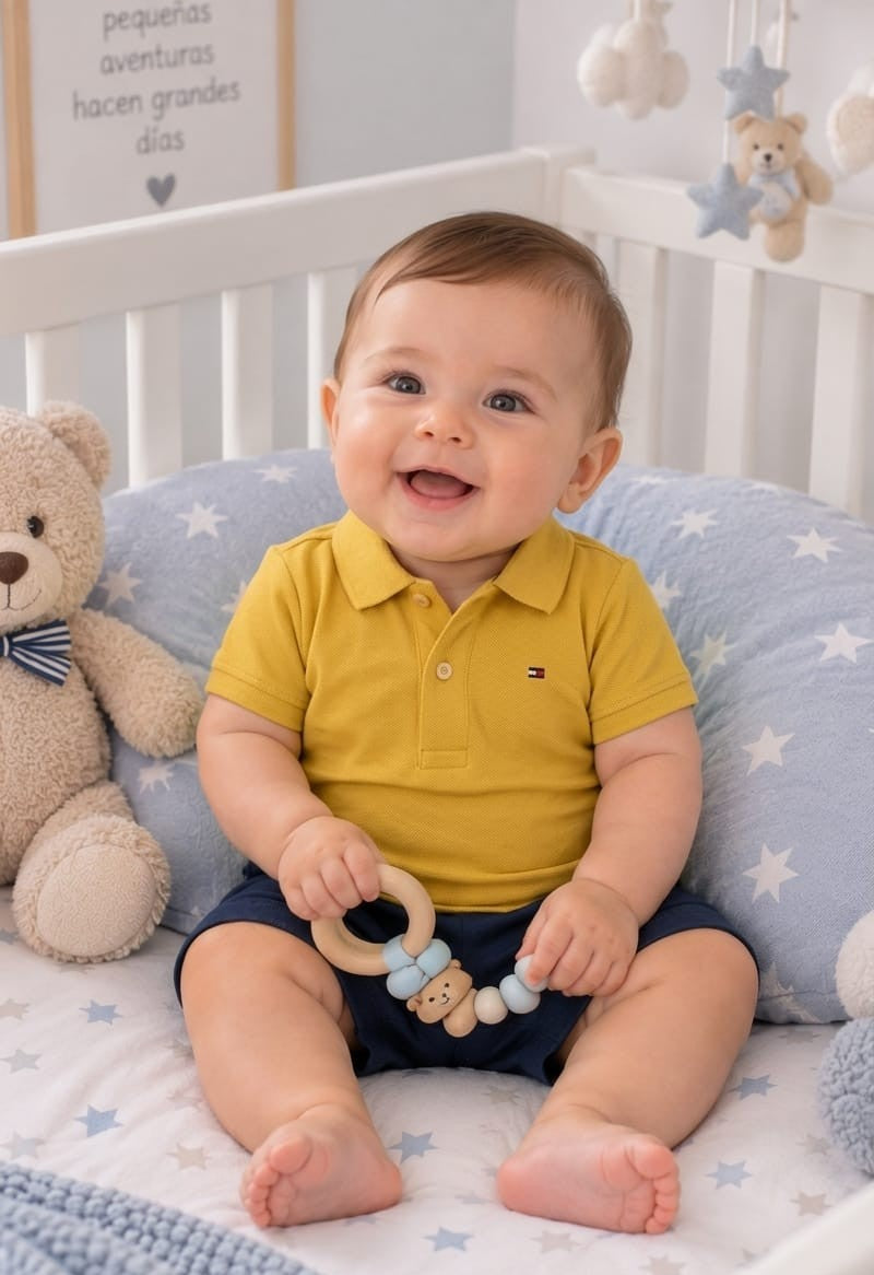 Playera para Bebé 3 a 6 Meses Color Mostaza