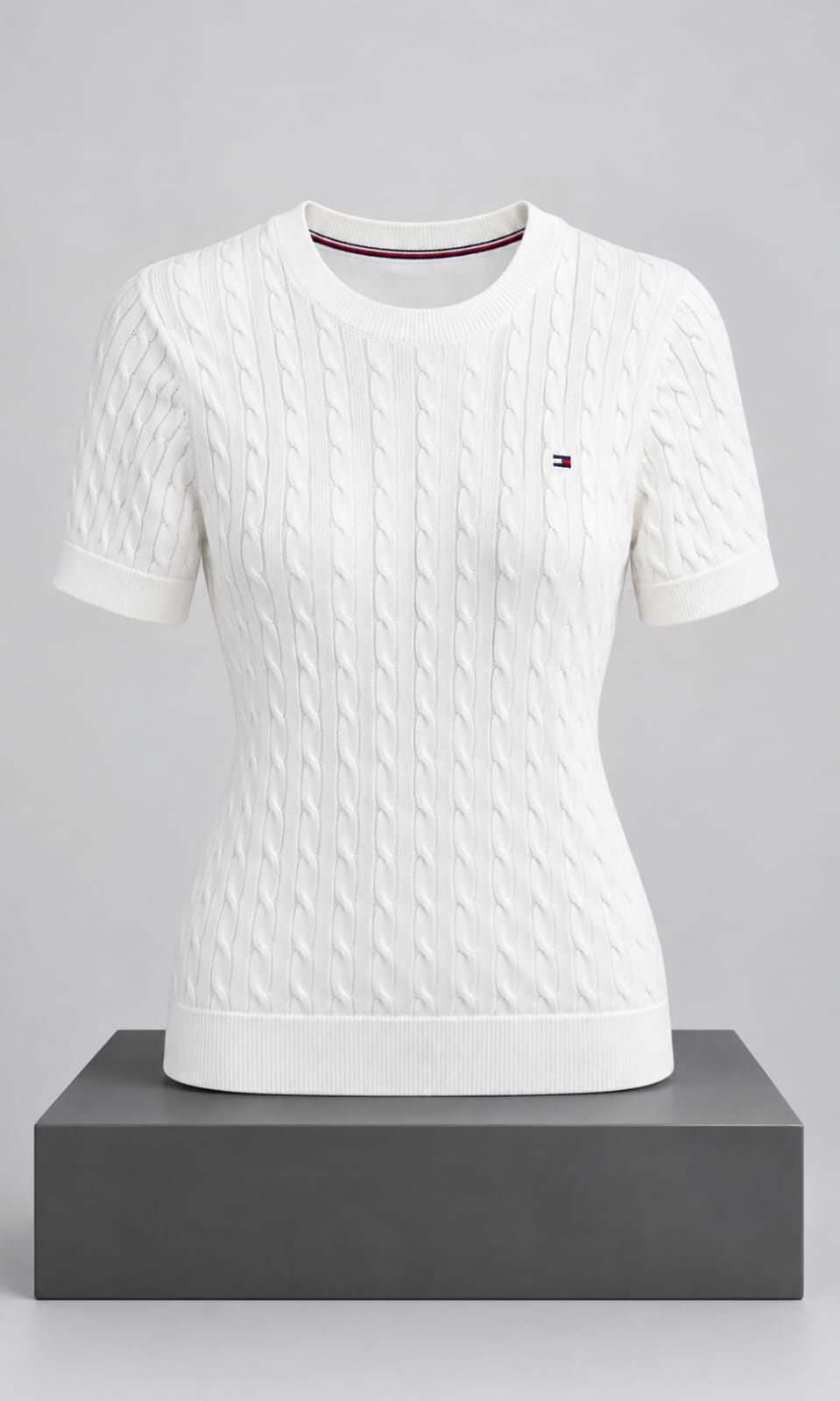 Blusa de Punto para Mujer Blanca de Manga Corta Tommy Hilfiger