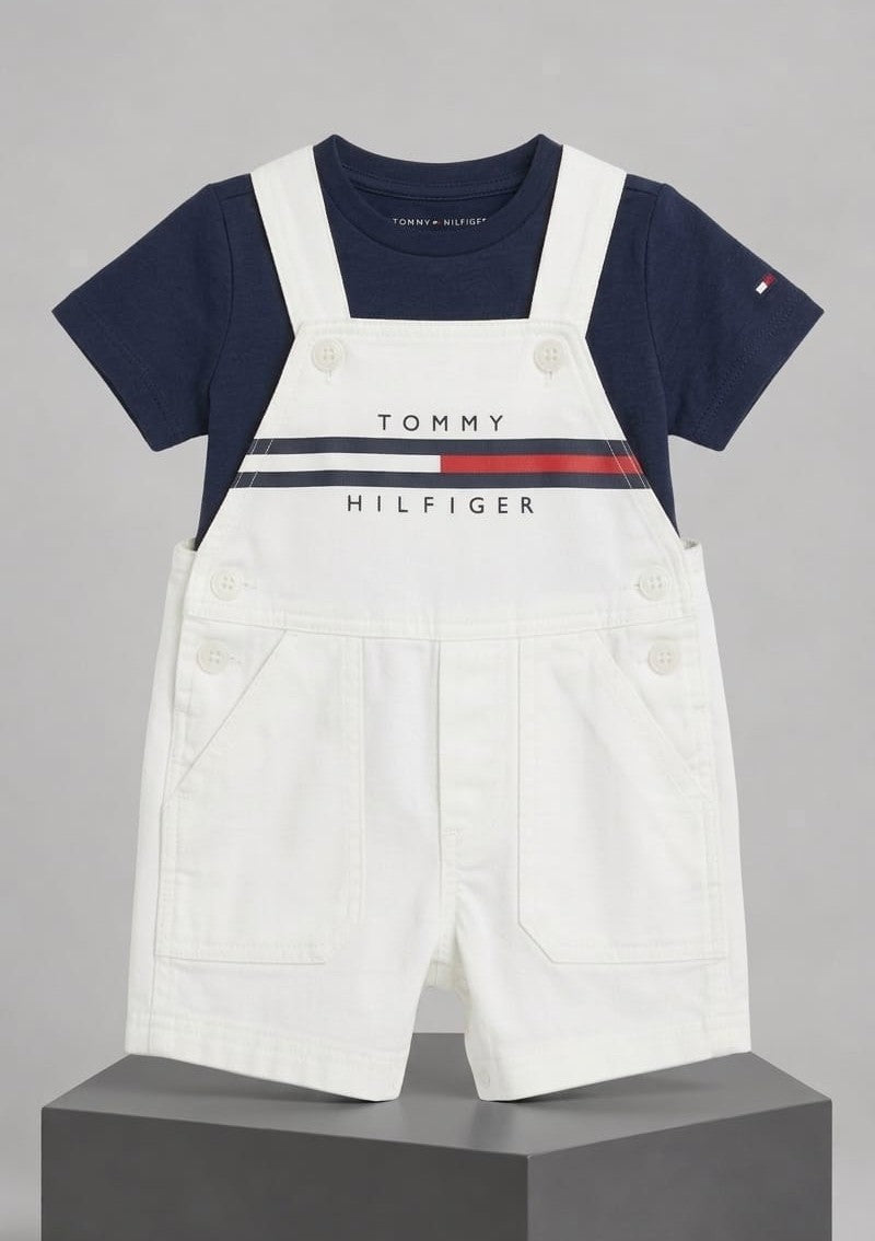 Conjunto Tommy Hilfiger para Niño 3 a 6 Meses Playera y Overol