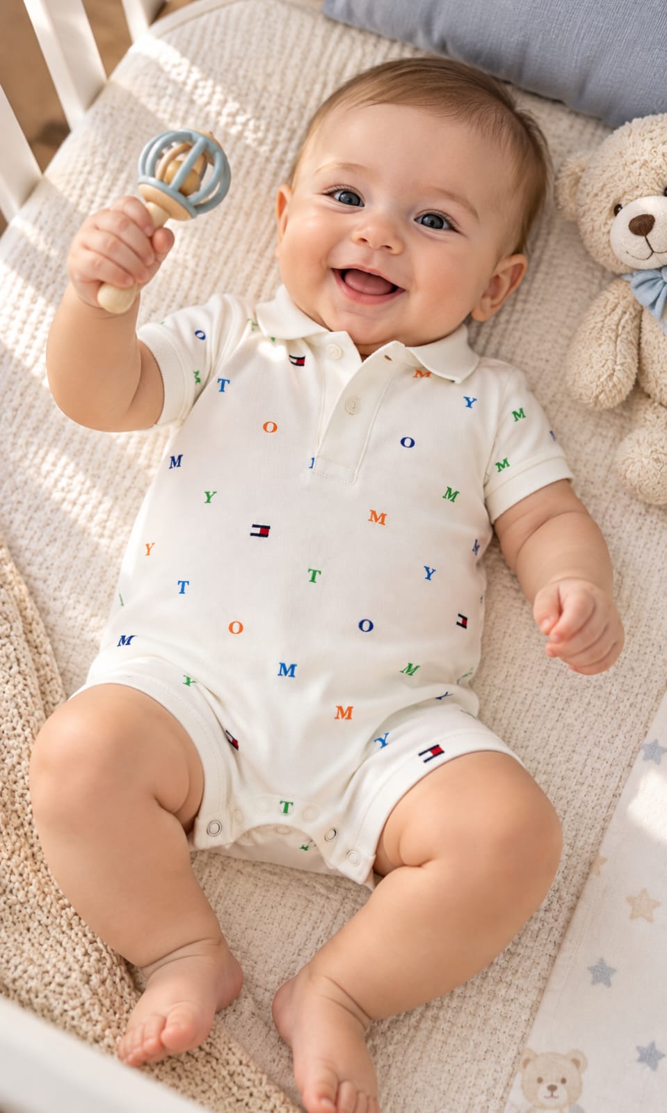 Mameluco Tommy Hilfiger para bebé 3-6 meses color blanco