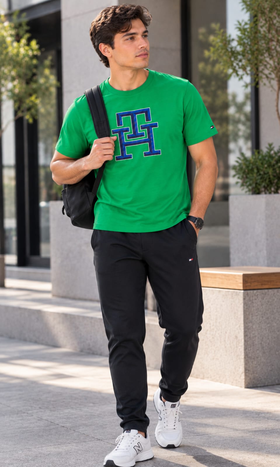 Playera para Hombre Verde de Cuello Redondo Tommy Hilfiger
