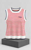 Blusa para Mujer Blanca a Rayas Rojas Sin Mangas Tommy Hilfiger