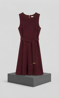 Vestido Calvin Klein para Mujer Color Vino con Cinturón