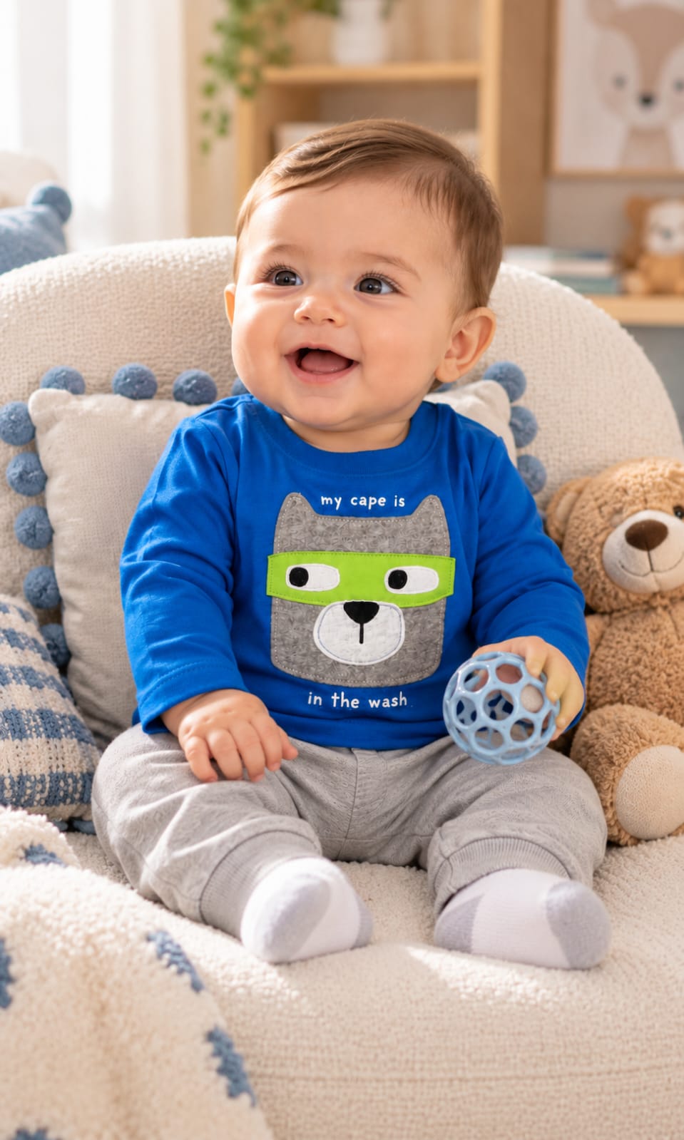 Playera de manga larga First Impressions para bebé 6-9 meses azul
