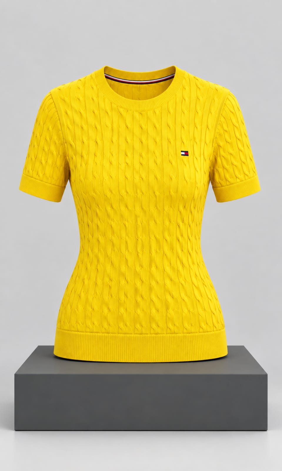Blusa Tejido para Mujer Amarilla Manga Corta Tommy Hilfiger