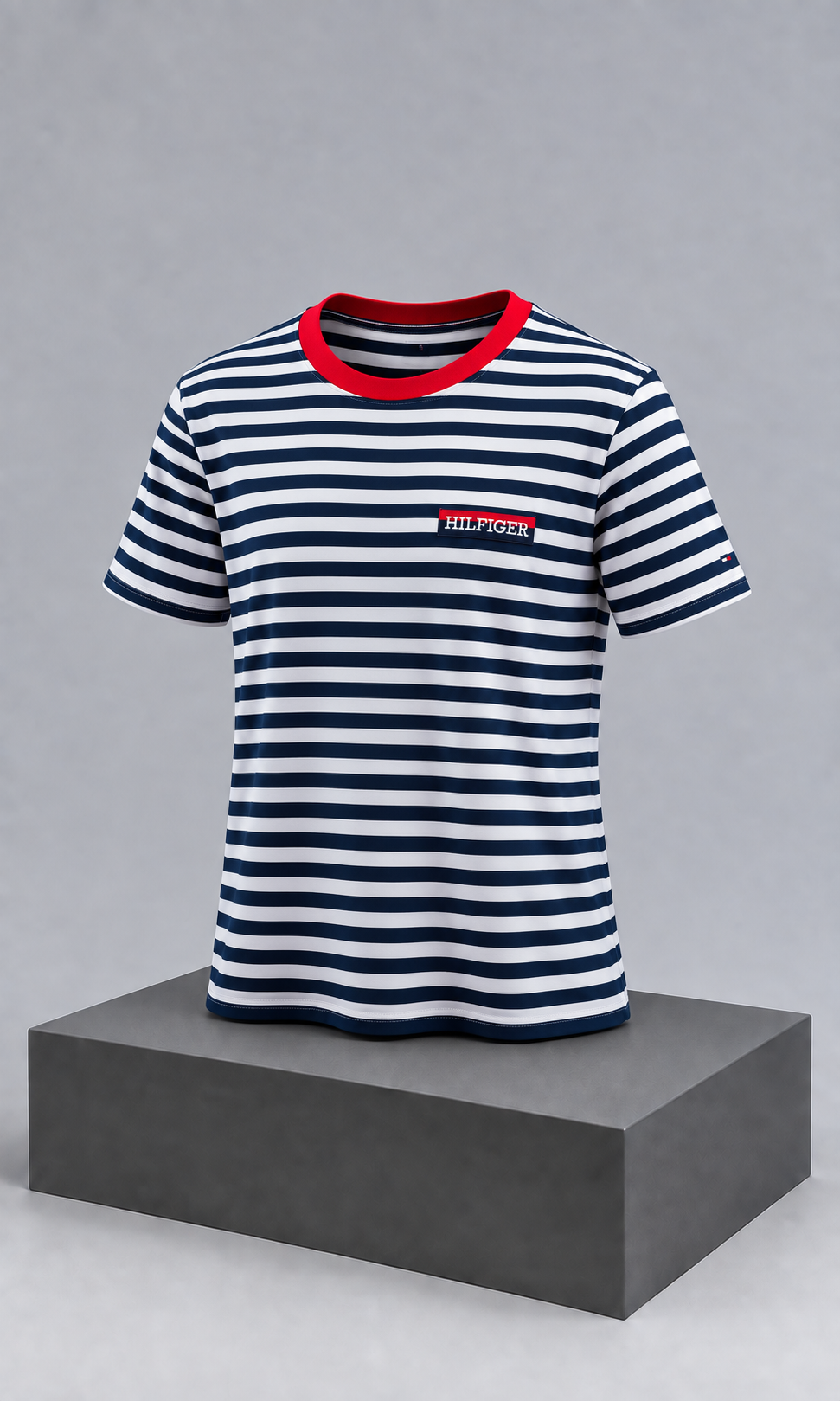 Playera de Hombre a Rayas Azul Marino y Blanco Tommy Hilfiger