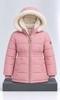 Chamarra DKNY Reversible para Niña Rosa y Blanca