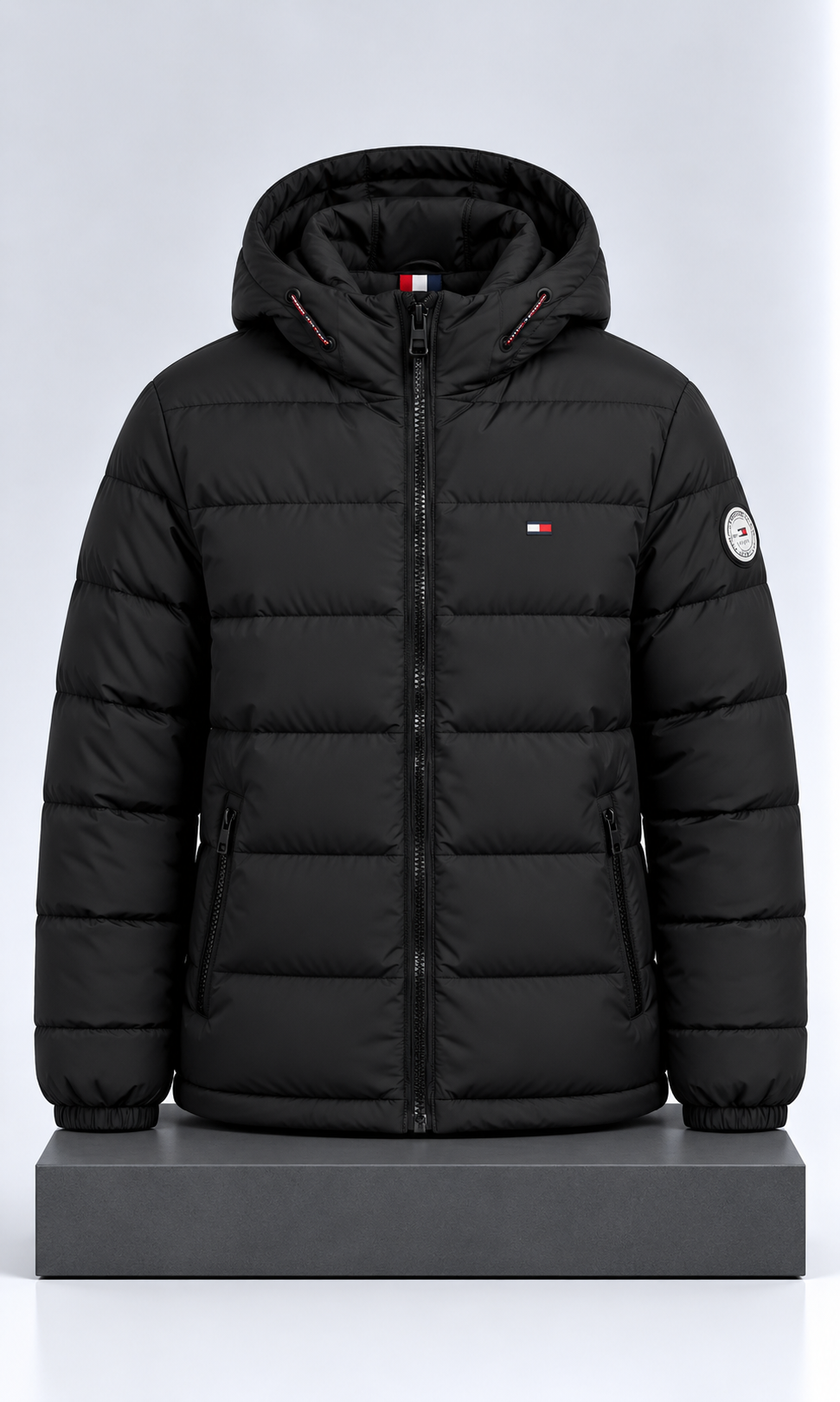 Chamarra para Hombre Negra Talla S con Capucha