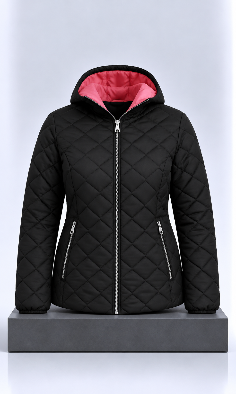 Chamarra Guess para Mujer Negra con Rosa