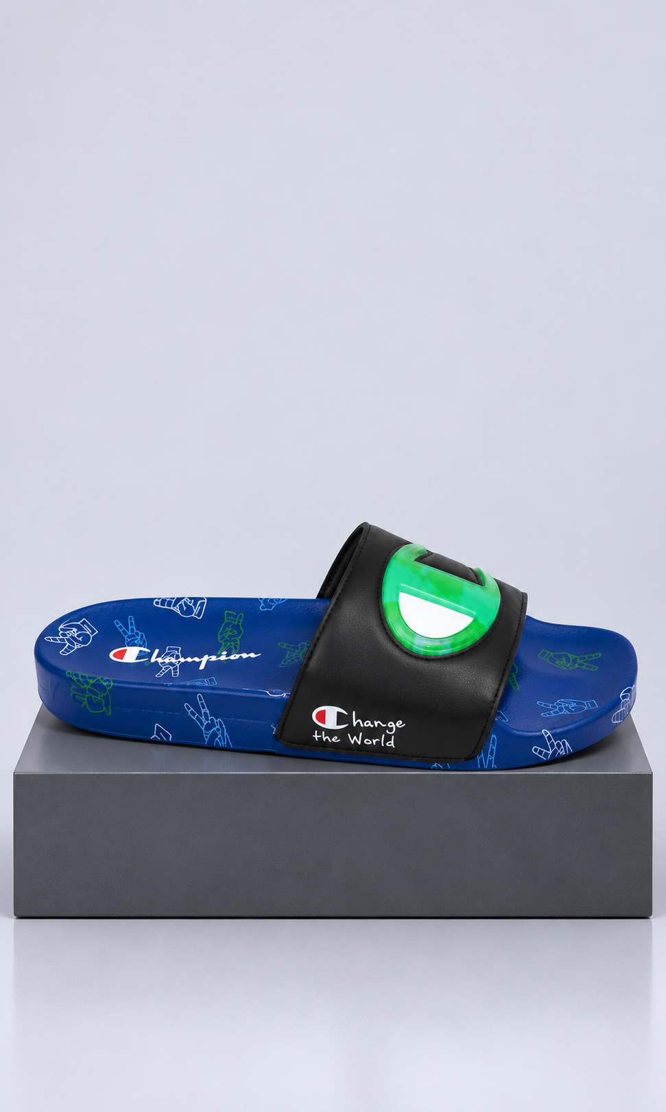 Sandalias Champion Azul y Negro