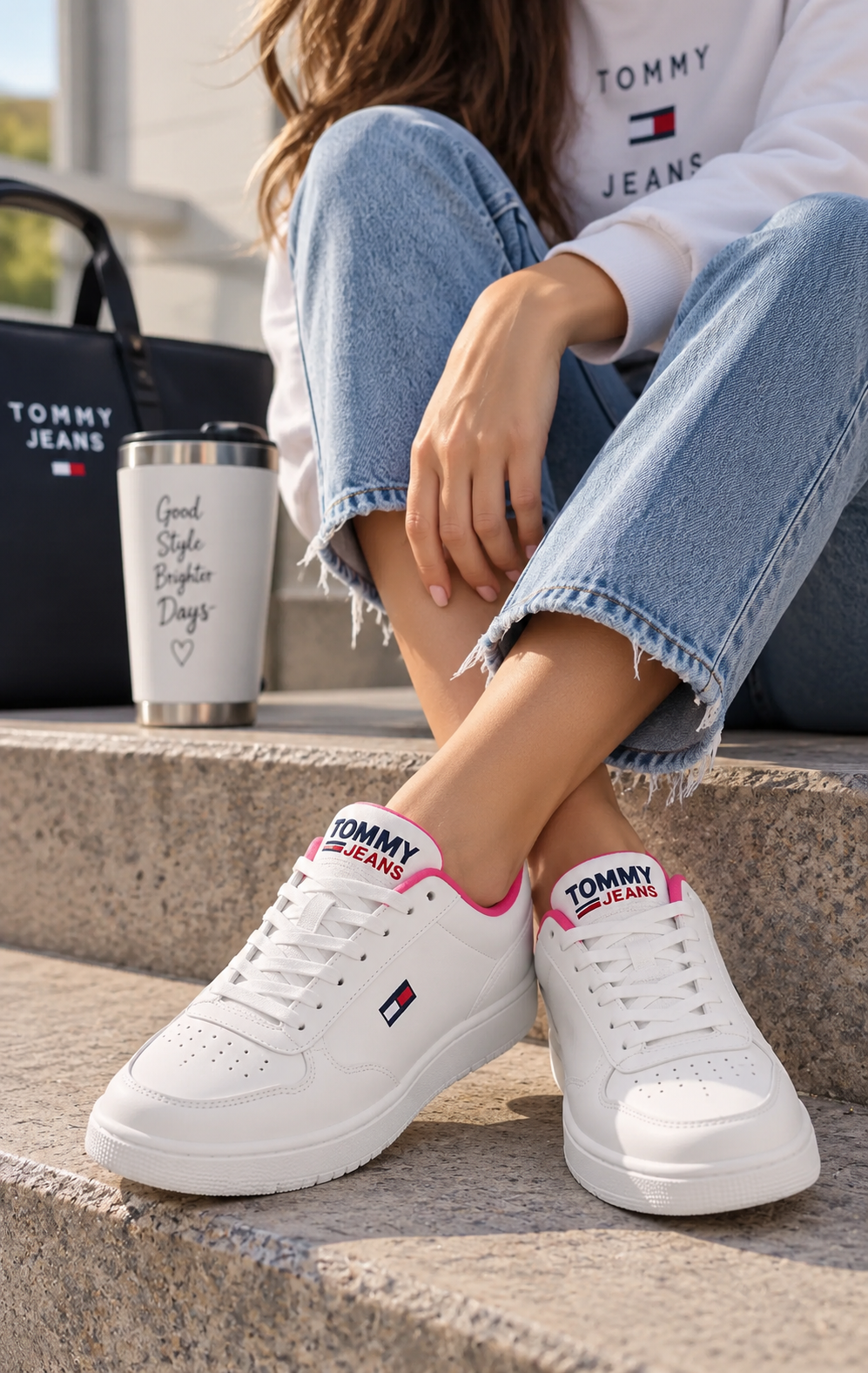 Tenis para Mujer Blancos con Rosa Casual y Versátiles