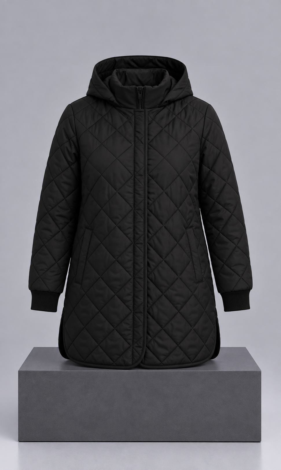Chamarra DKNY Negra Capitonada para Mujer