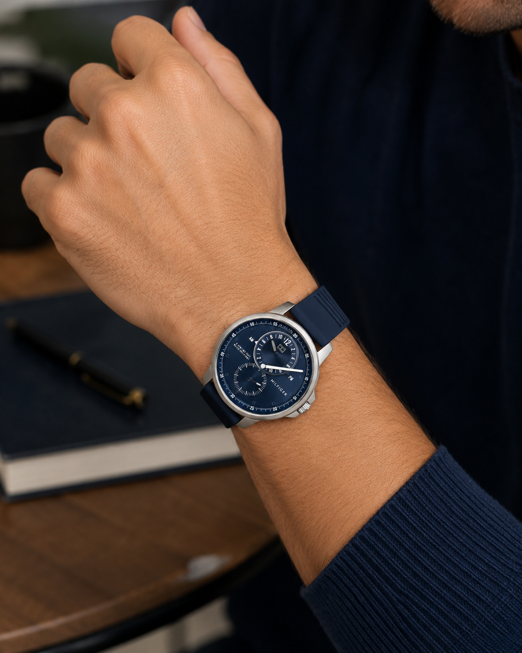 Reloj para Hombre Modelo 1791627 Azul Marino y Plateado 45 mm