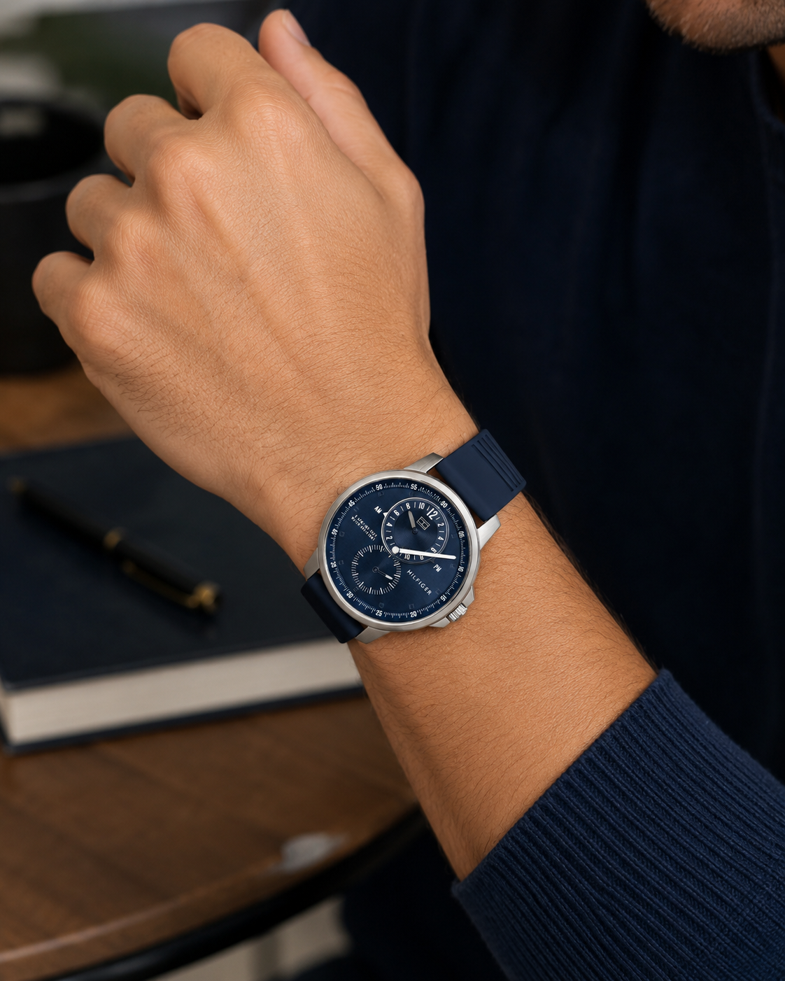 Reloj para Hombre Modelo 1791627 Azul Marino y Plateado 45 mm