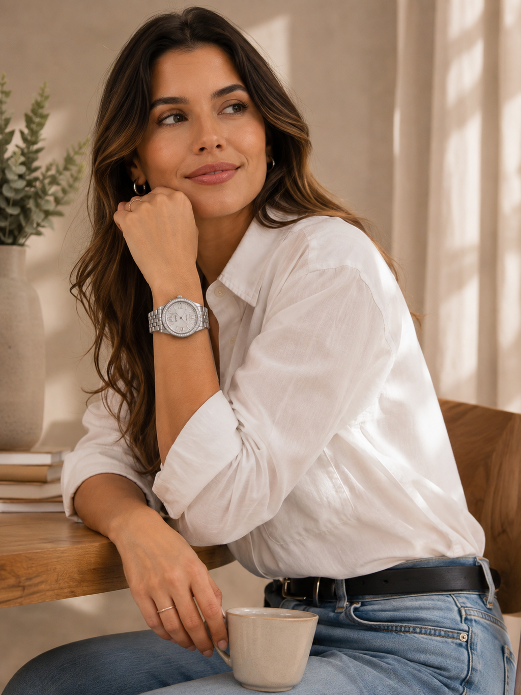 Reloj Guess U0573L1 para Dama Plateado con Pedrería 38.5 mm