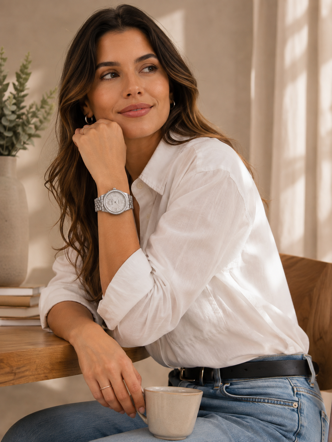 Reloj Guess U0573L1 para Dama Plateado con Pedrería 38.5 mm