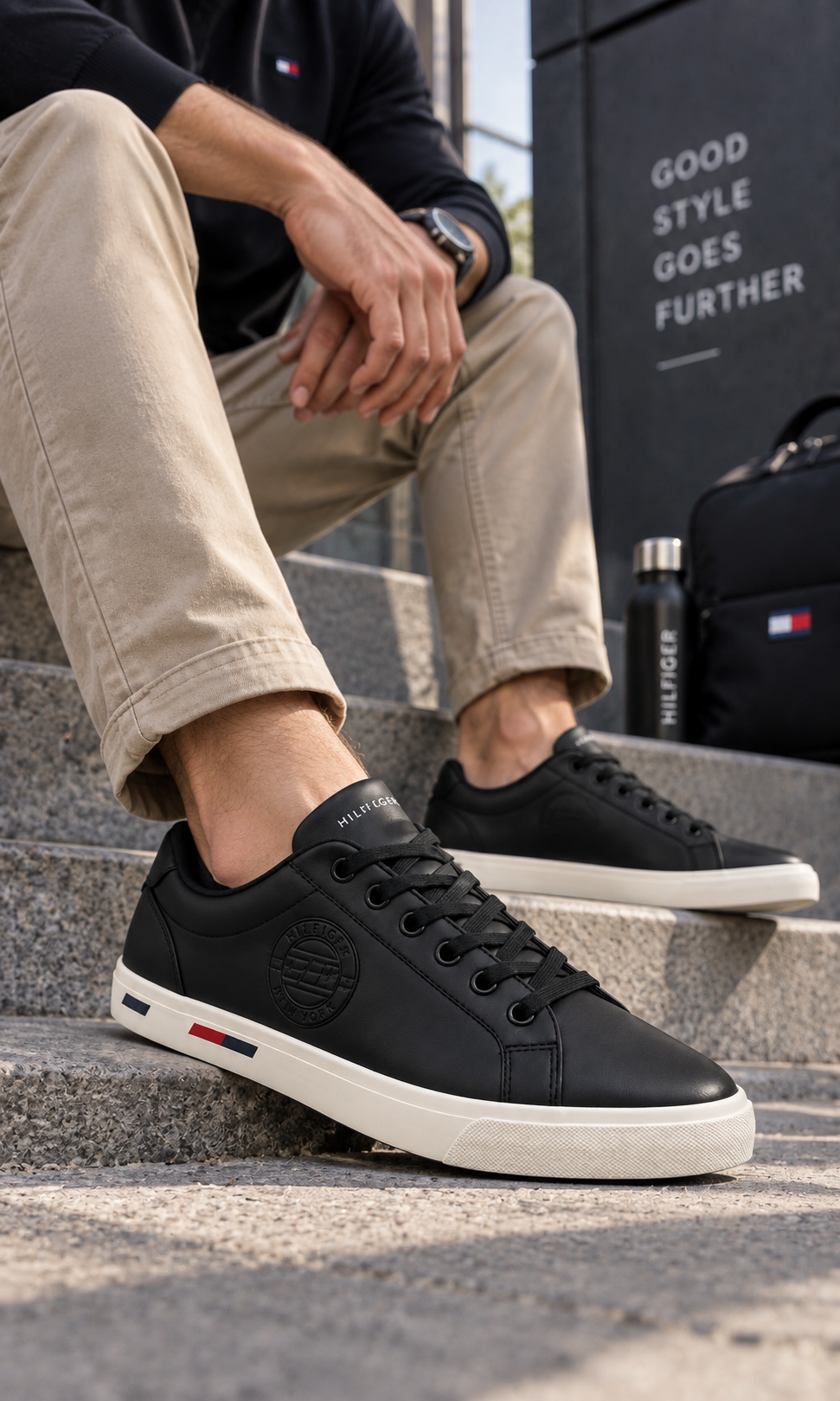 Tenis Tommy Hilfiger para Hombre Azul Marino Elegantes y Versátiles
