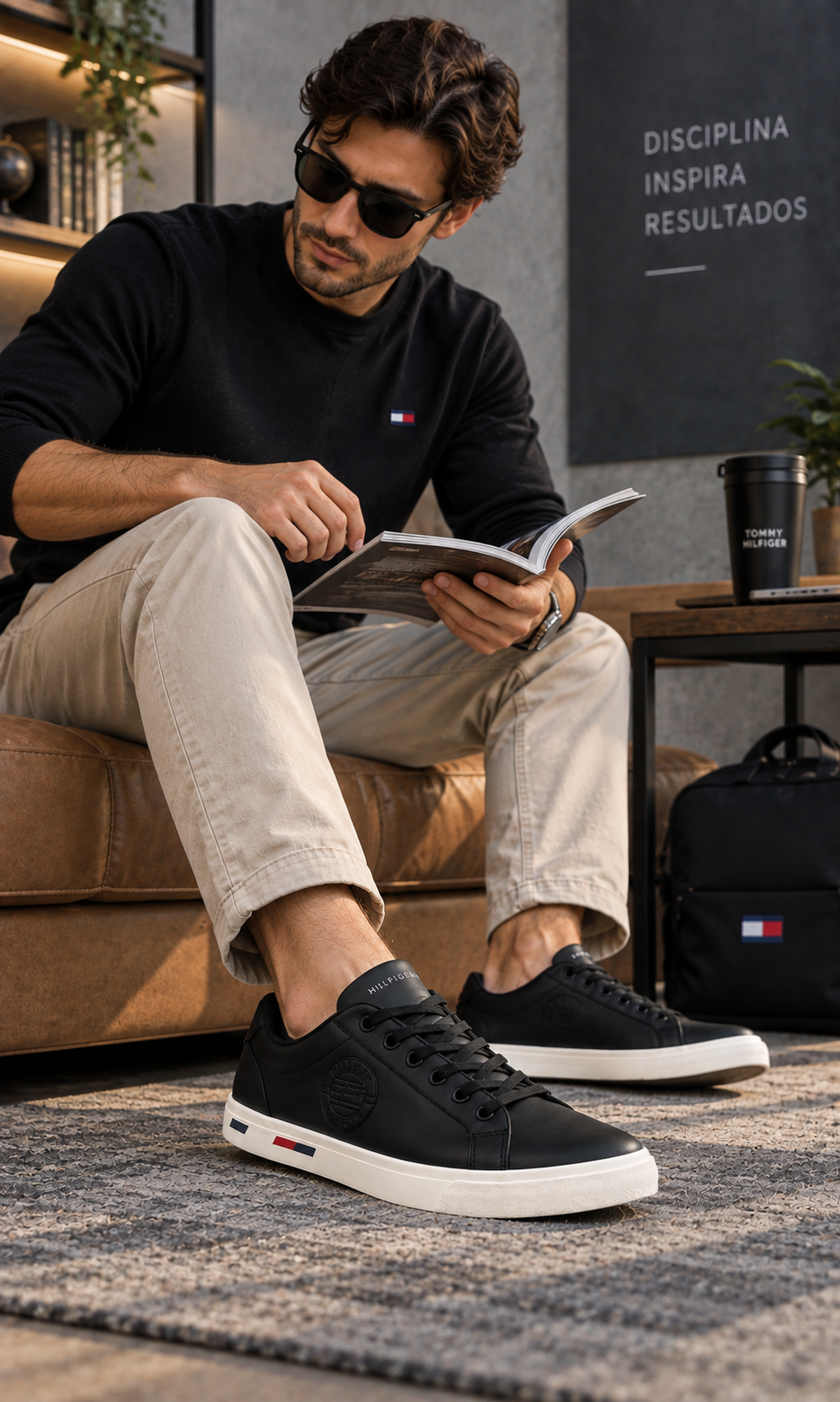 Tenis Tommy Hilfiger para Hombre Azul Marino Elegantes y Versátiles