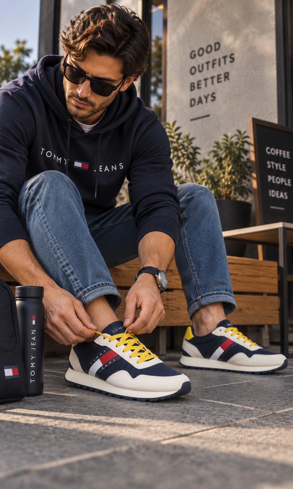 Tenis para Hombre Azul Marino, Blanco y Amarillo Casual Sport
