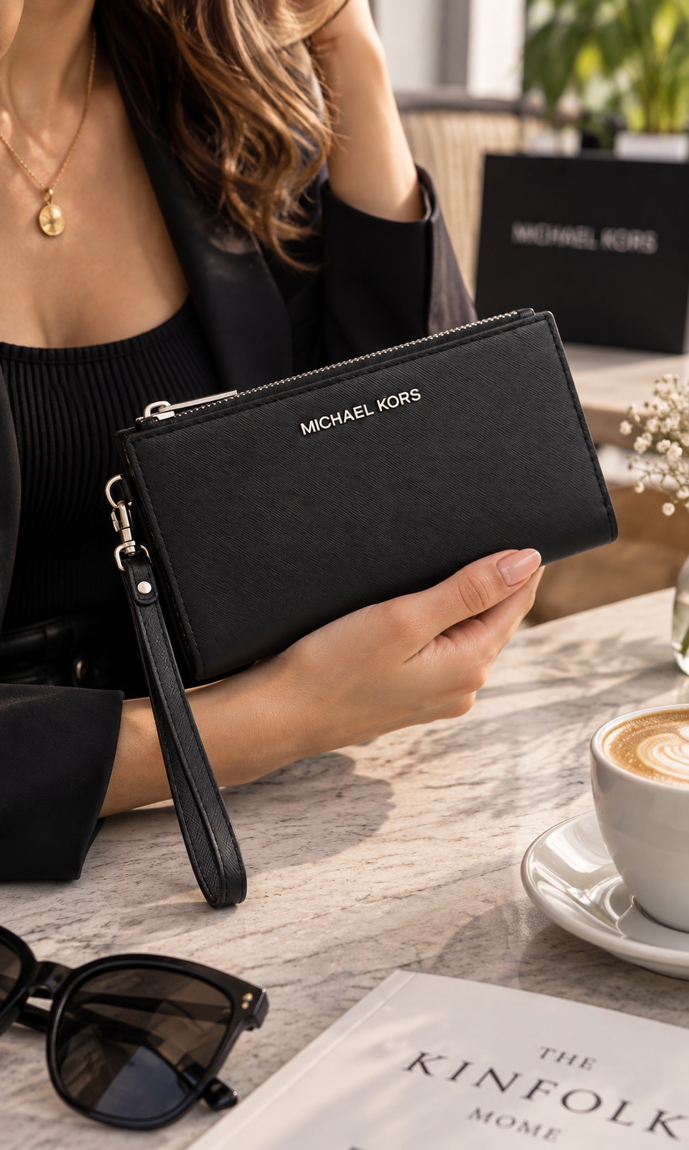 Cartera Michael Kors Jet Set Travel Negra para Mujer