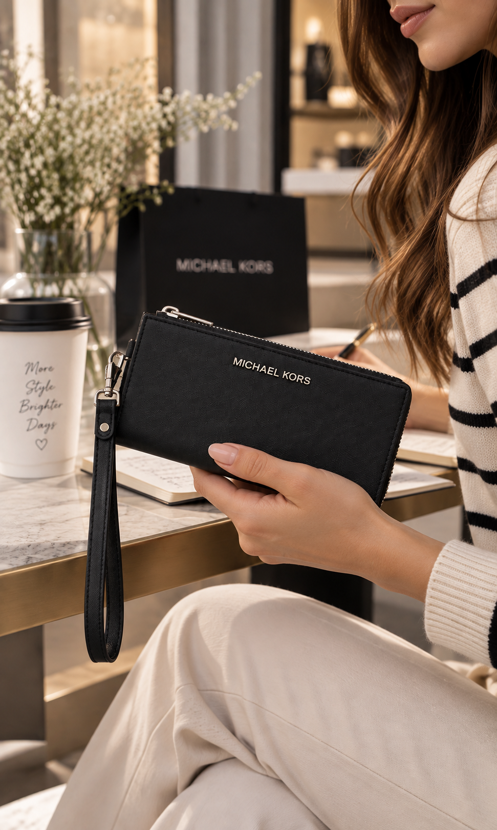 Cartera Michael Kors Jet Set Travel Negra para Mujer