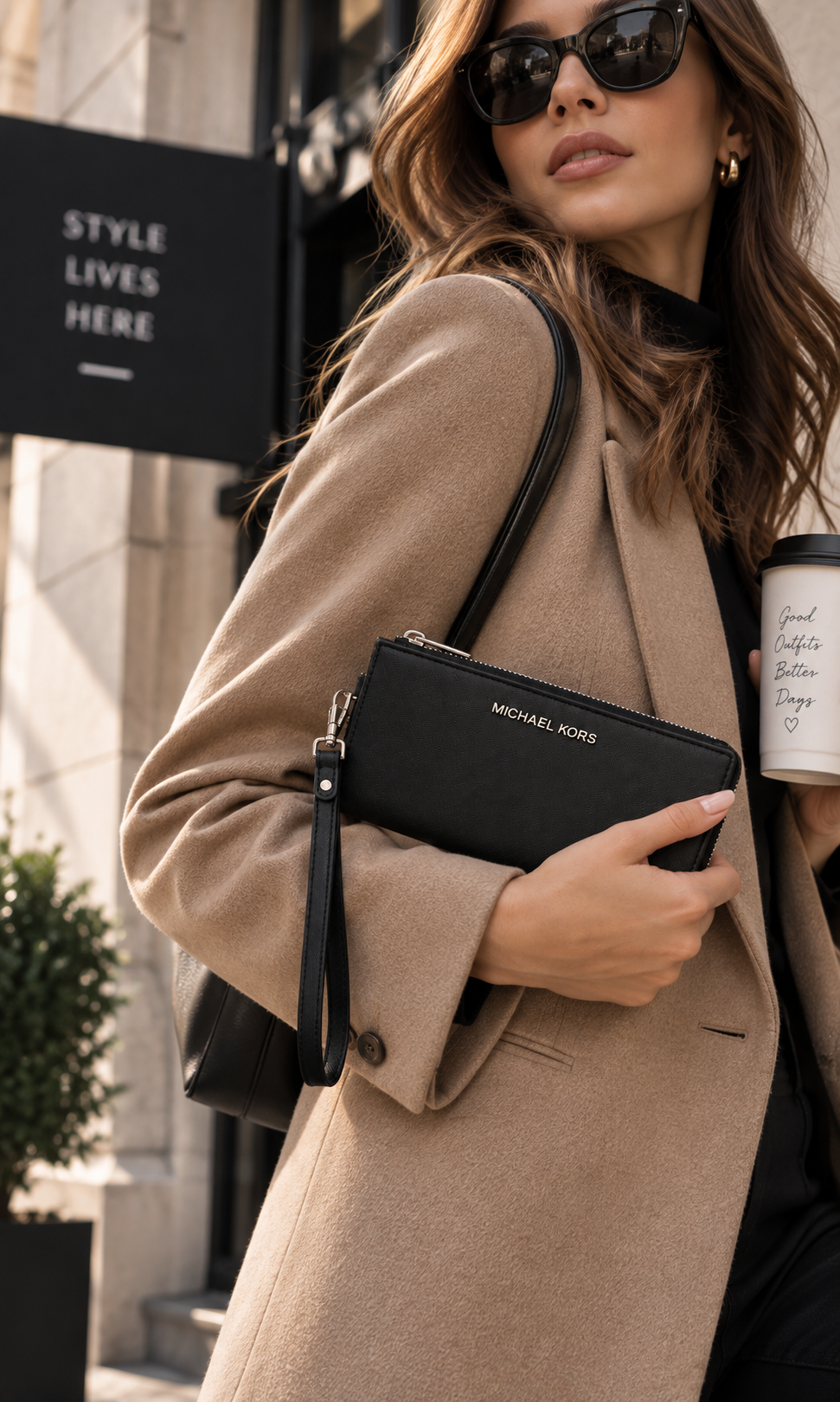 Cartera Michael Kors Jet Set Travel Negra para Mujer
