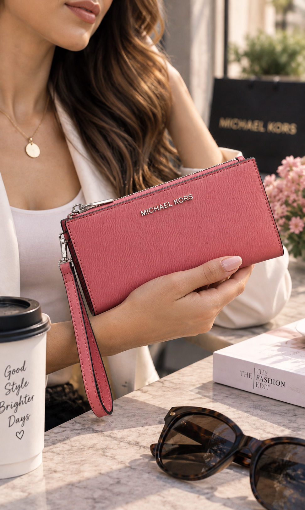 Cartera Michael Kors Jet Set Travel Coral para Mujer
