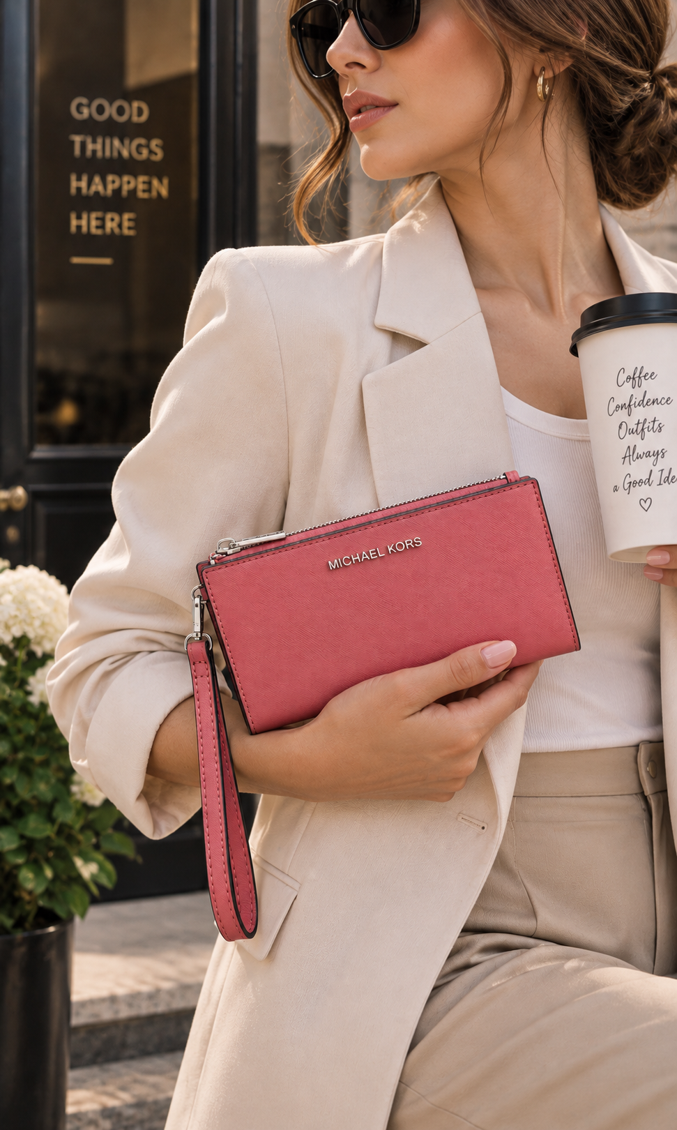 Cartera Michael Kors Jet Set Travel Coral para Mujer