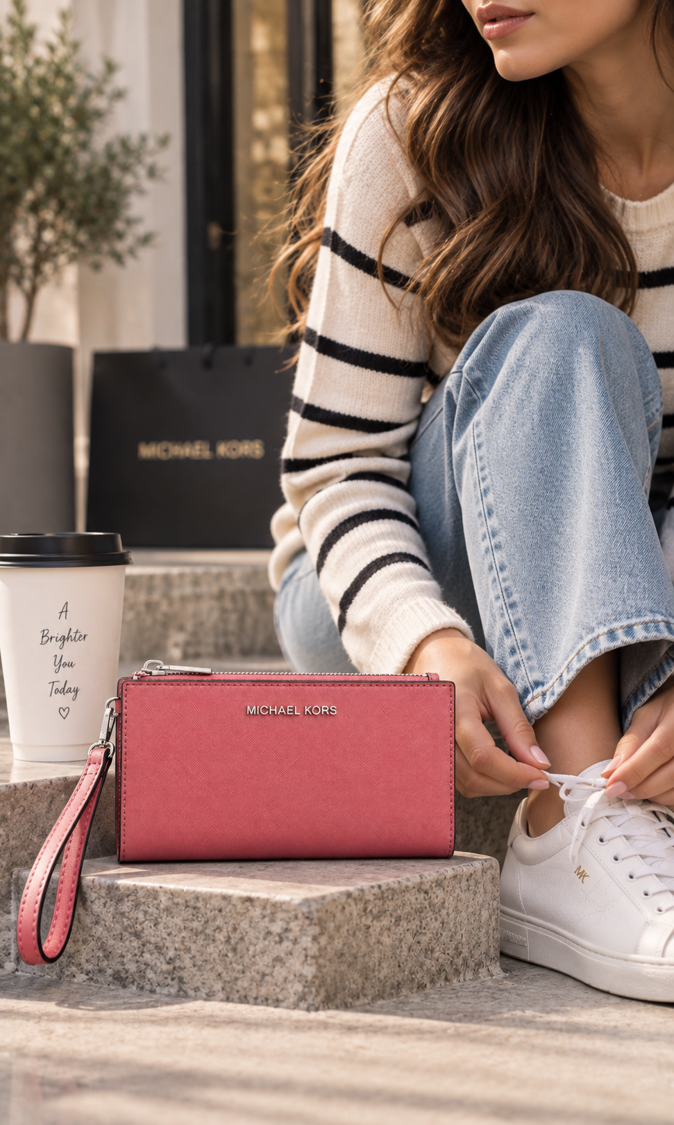 Cartera Michael Kors Jet Set Travel Coral para Mujer