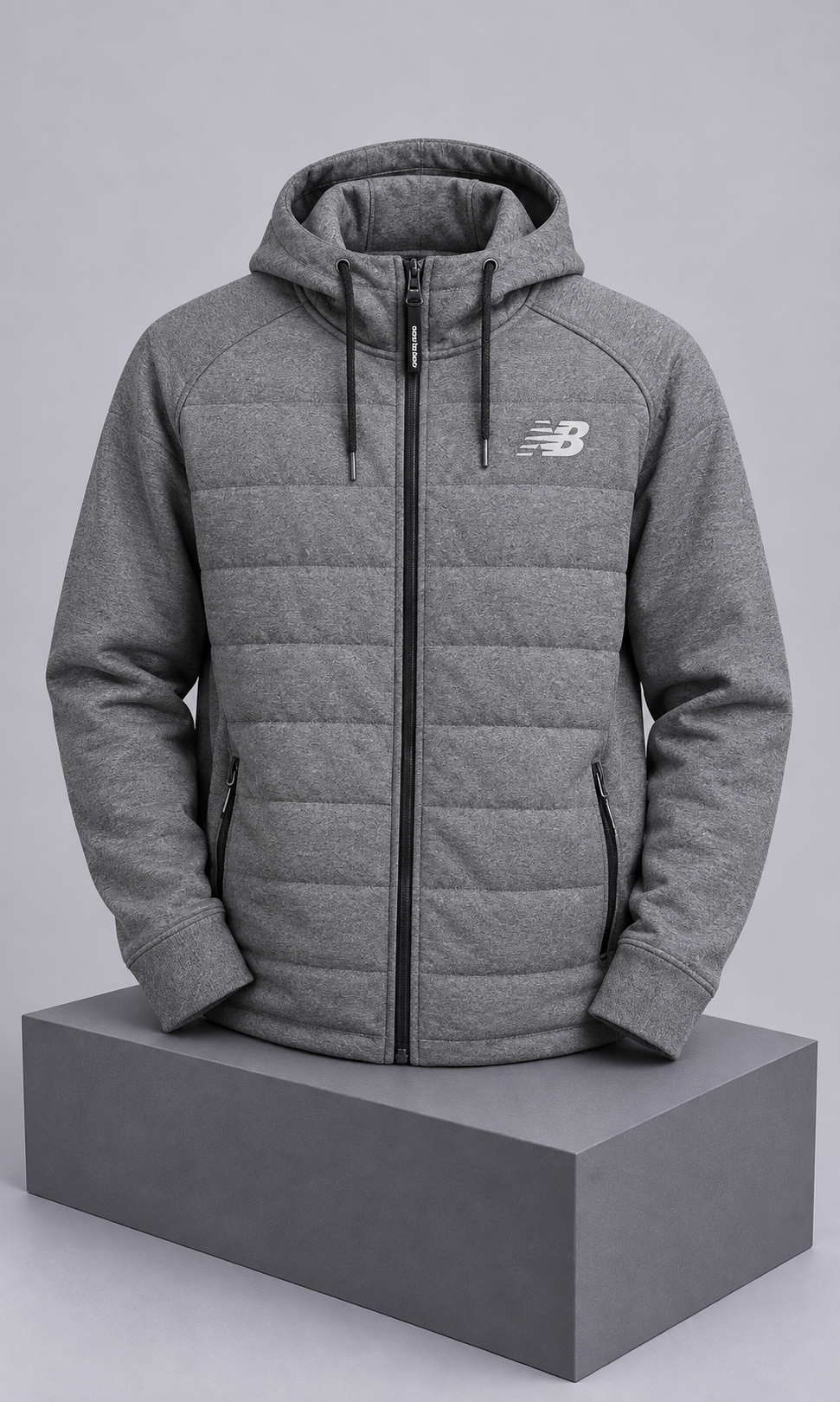 Chamarra New Balance Gris para Hombre Casual y Versátil