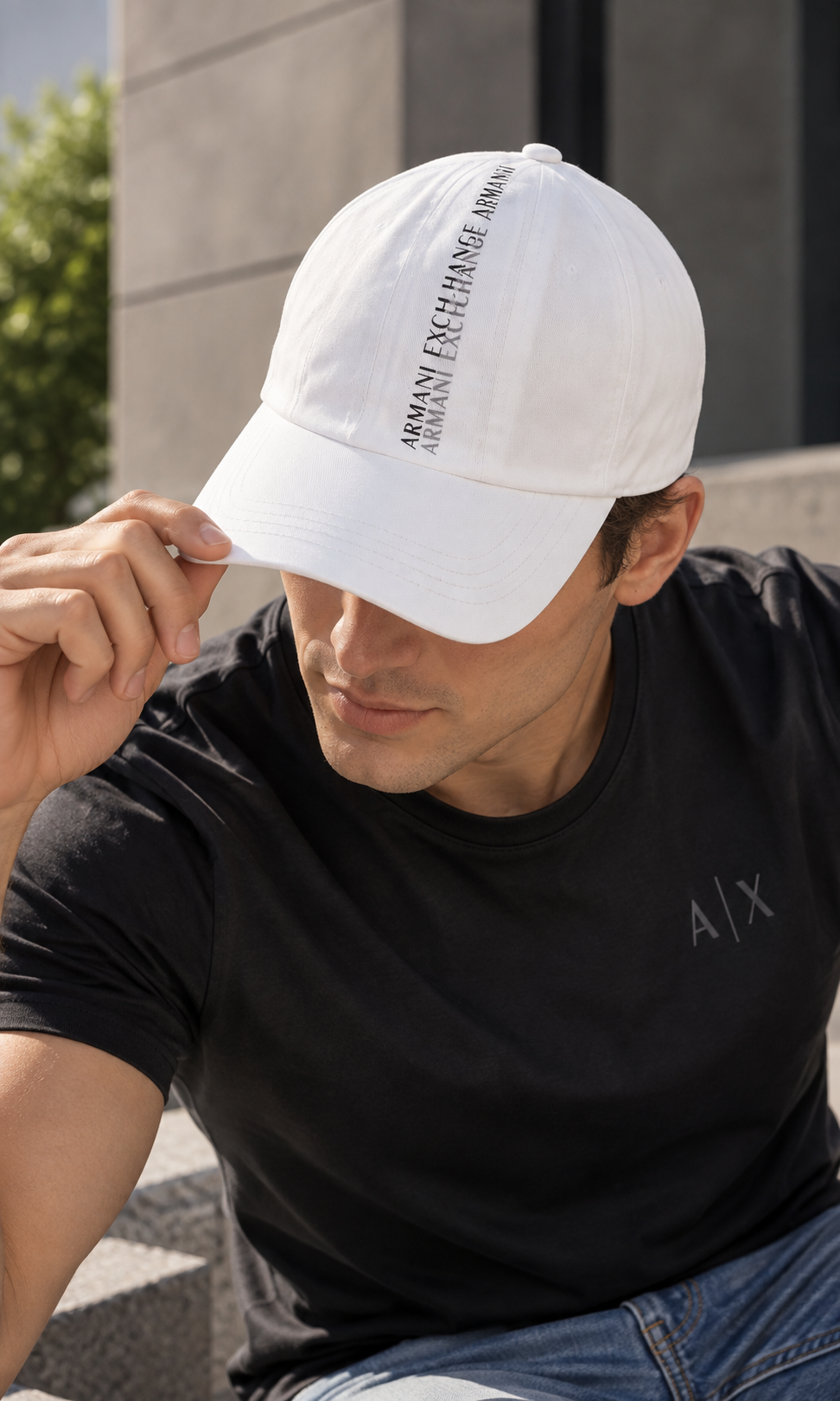 Gorra Armani Exchange Blanca para Hombre de Algodón