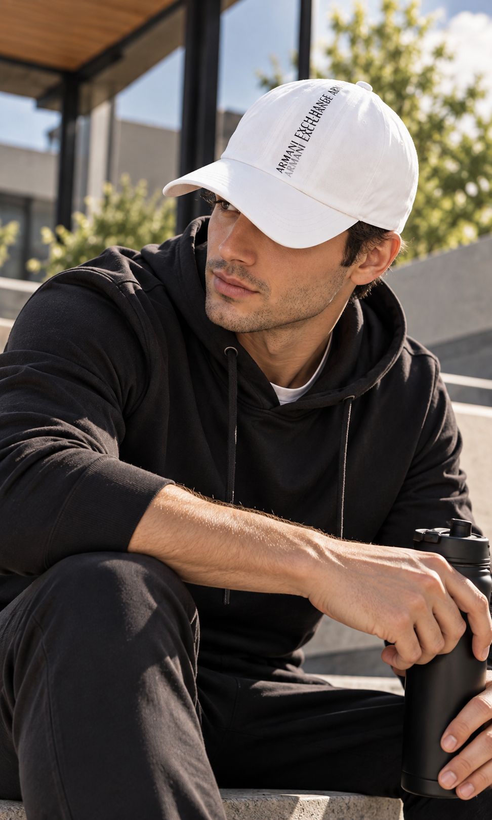 Gorra Armani Exchange Blanca para Hombre de Algodón