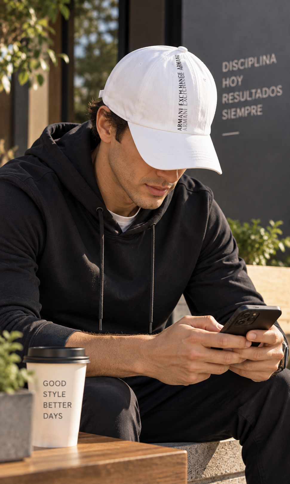 Gorra Armani Exchange Blanca para Hombre de Algodón