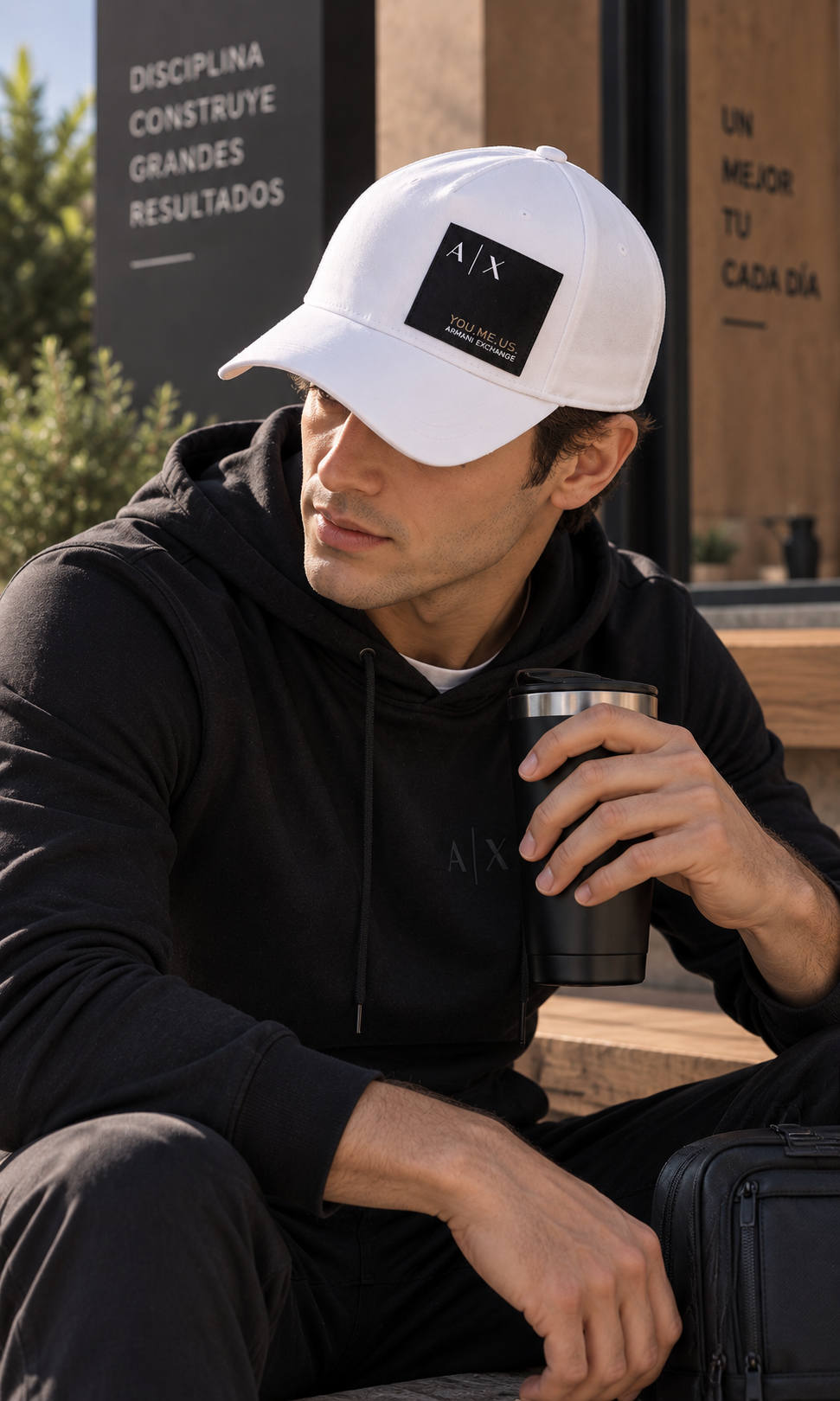 Gorra Armani Exchange Blanca para Hombre de Algodón
