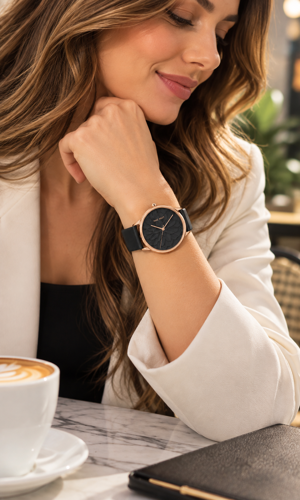 Reloj Nine West NW/2920RGBK Negro y Oro Rosado
