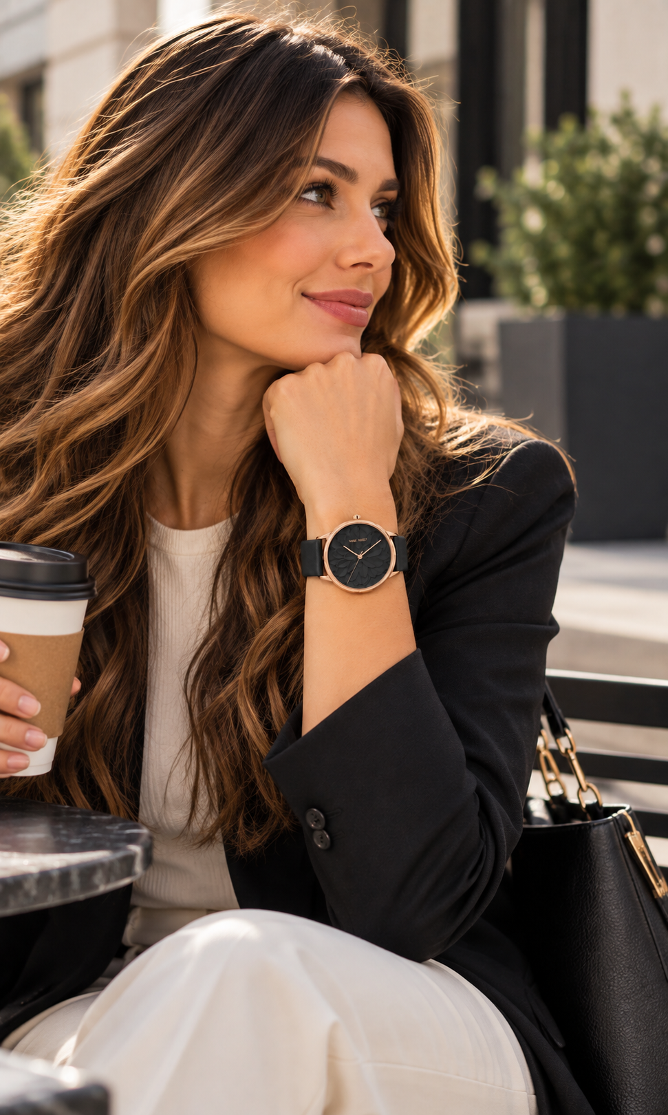 Reloj Nine West NW/2920RGBK Negro y Oro Rosado