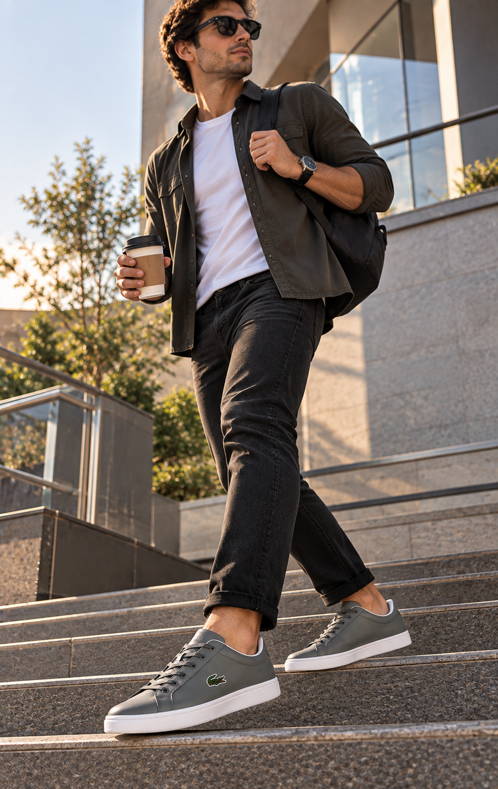Tenis Lacoste para Hombre Grises de Piel Elegantes y Versátiles