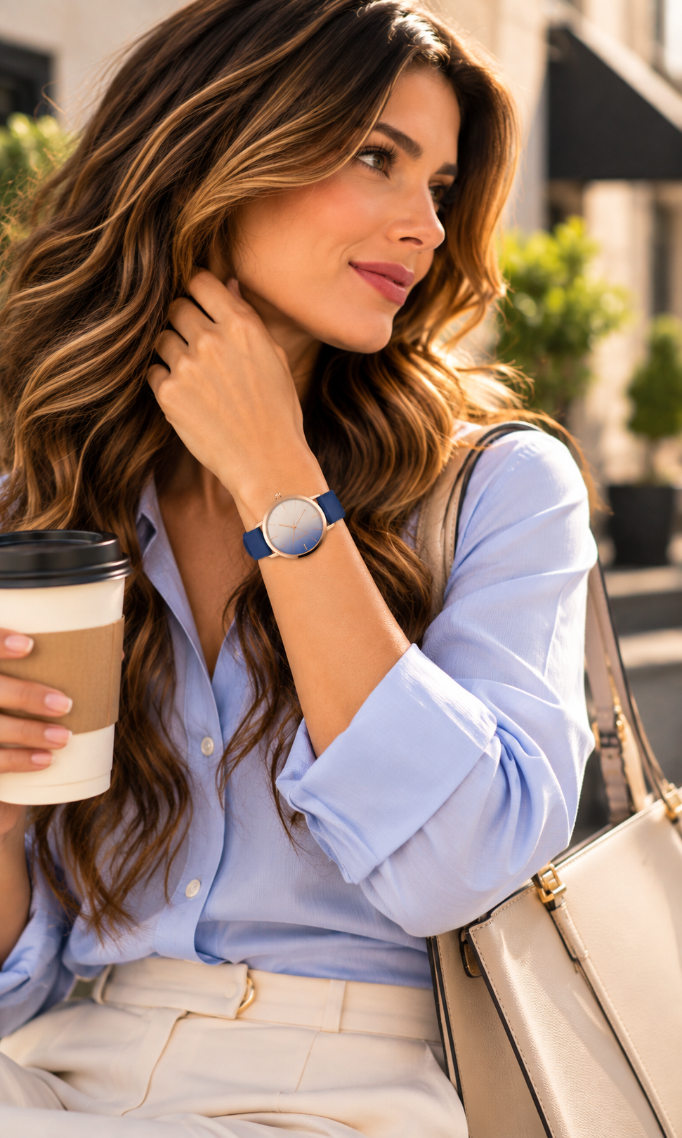Reloj Nine West NW/2346RGBL Azul y Oro Rosado