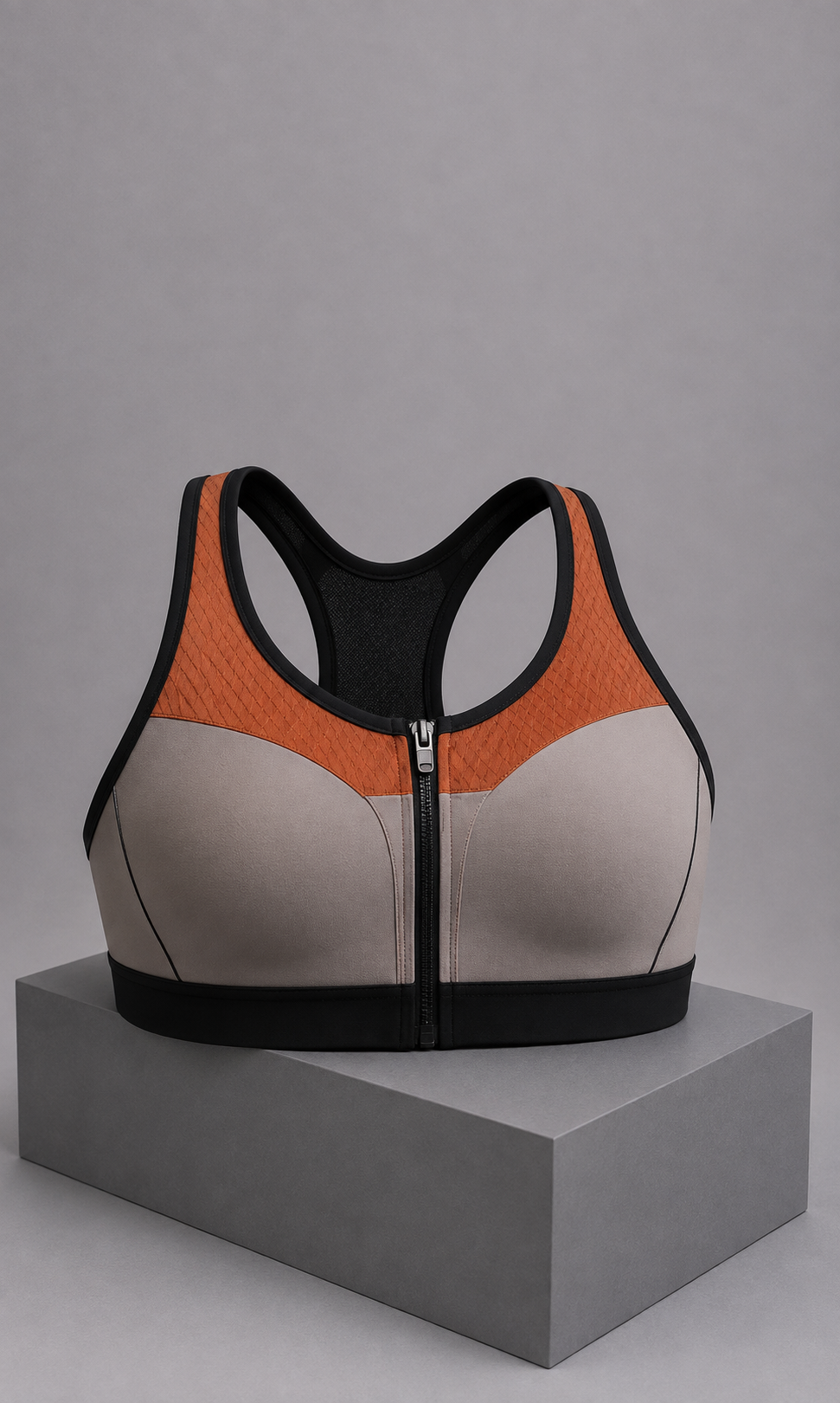 Bra Deportivo Victoria’s Secret Victoria Sport 34C Gris, Blanco y Ocre con Cierre