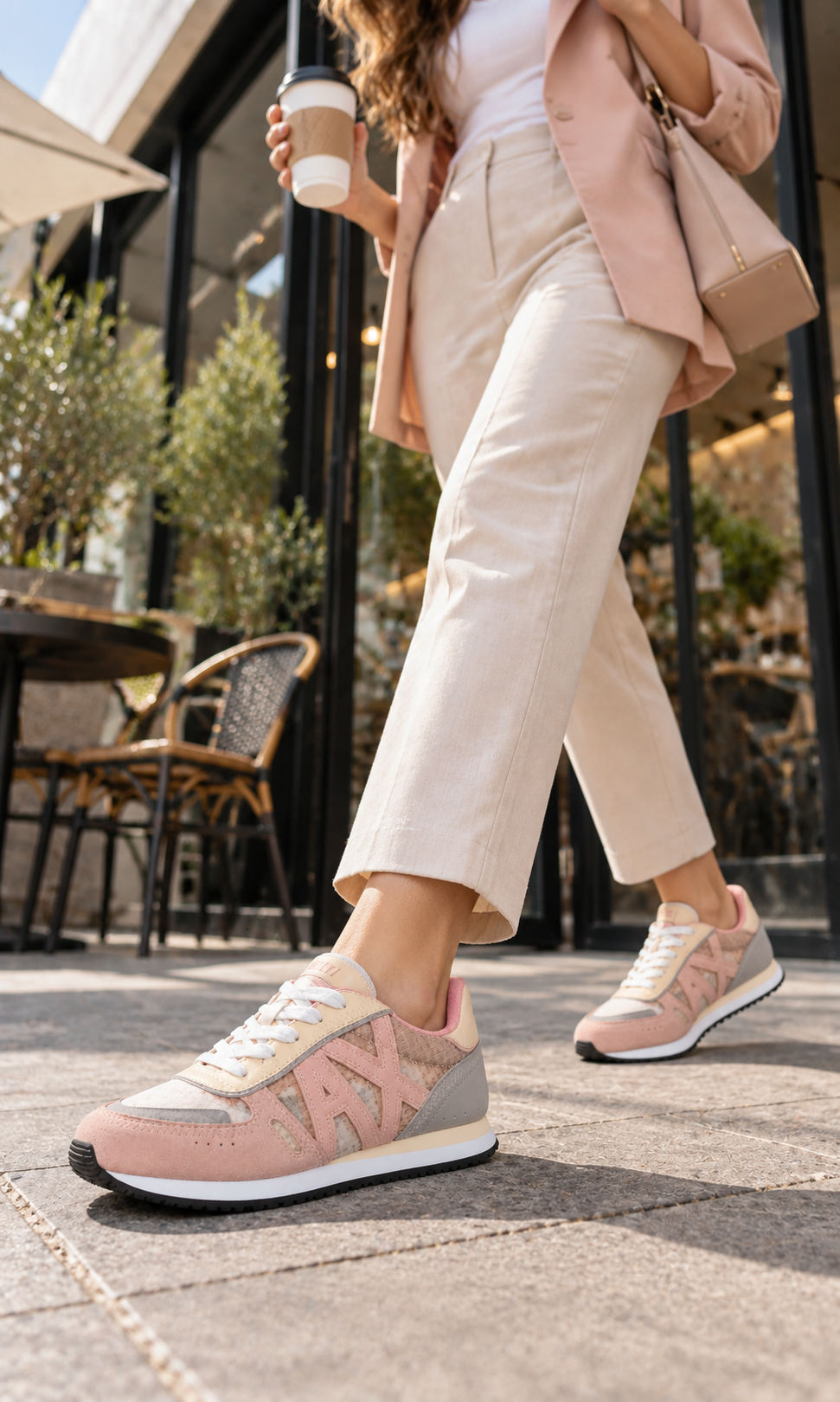 Tenis Armani Exchange XDX089 para Dama Rosa