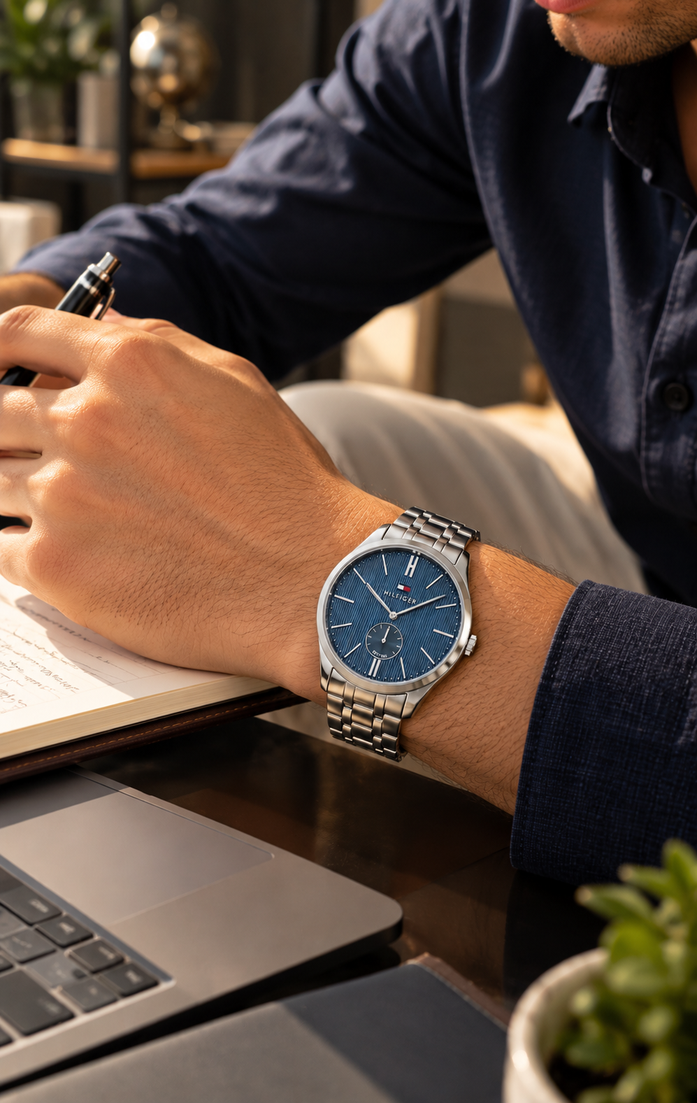 Reloj Tommy Hilfiger 1791171 para Caballero Plateado y Azul