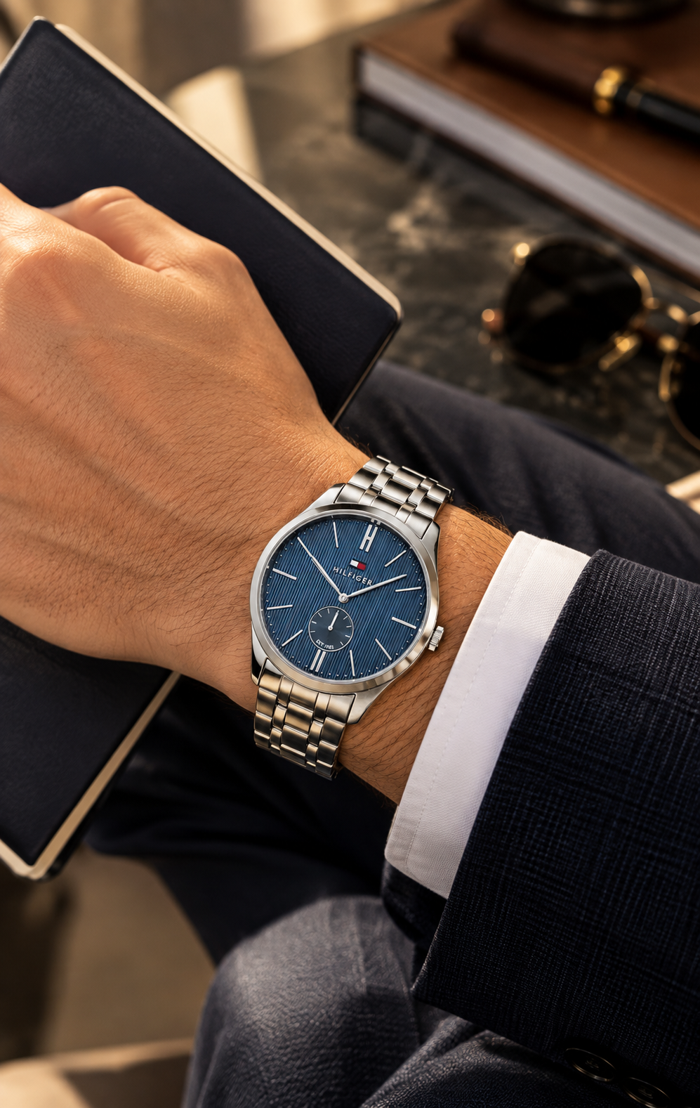 Reloj Tommy Hilfiger 1791171 para Caballero Plateado y Azul