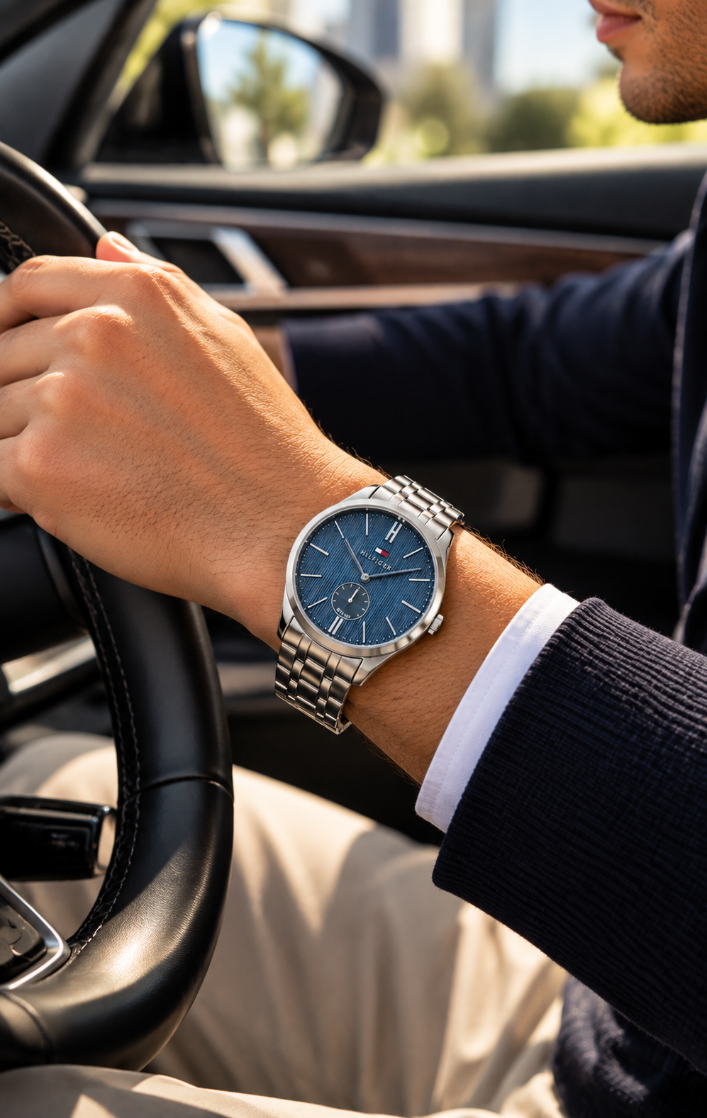 Reloj Tommy Hilfiger 1791171 para Caballero Plateado y Azul