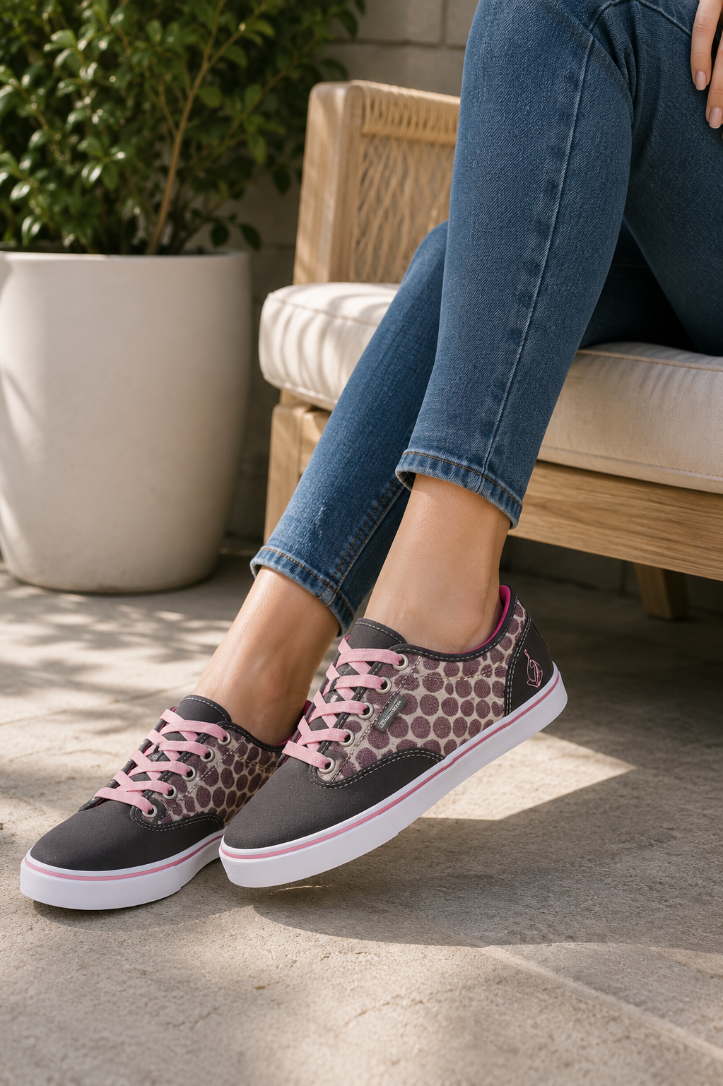 Tenis Baby Phat Porter BP Chambray para Niña Rosa con Gris