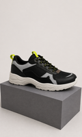 Tenis Kingside para Hombre Negro con Amarillo Fluorescente