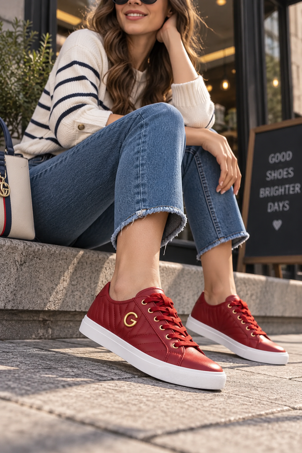 Tenis G Los Angeles by Guess Maddey para Mujer Rojo Quemado