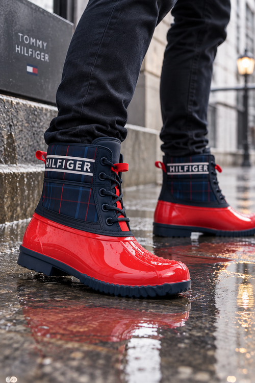 Botas de Lluvia para Mujer Rojas con Interior de Peluche
