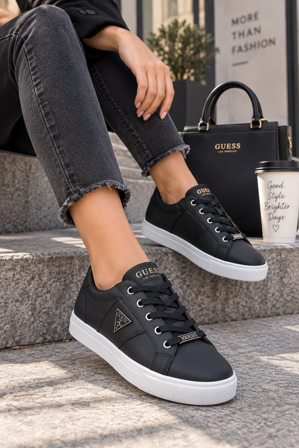Tenis Guess GFGATES Black Multi LL para Mujer Negro